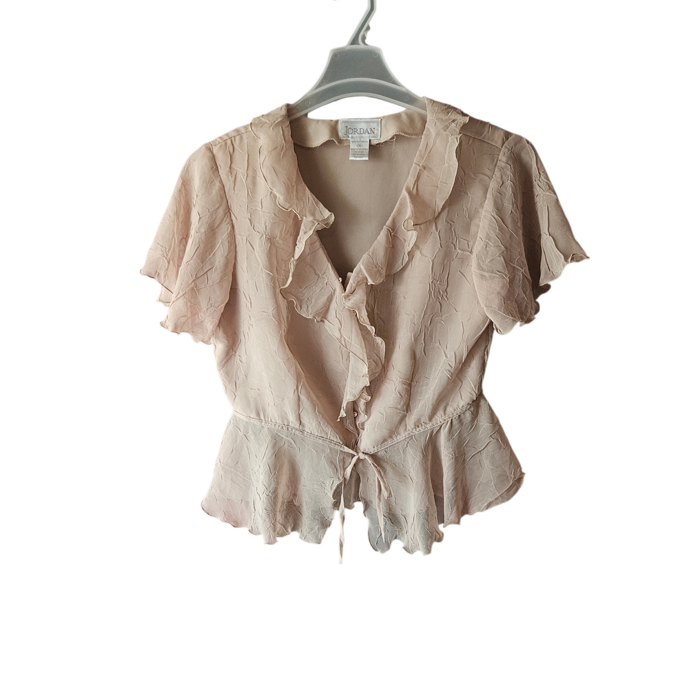 Jordan Beige Ruffled Blouse